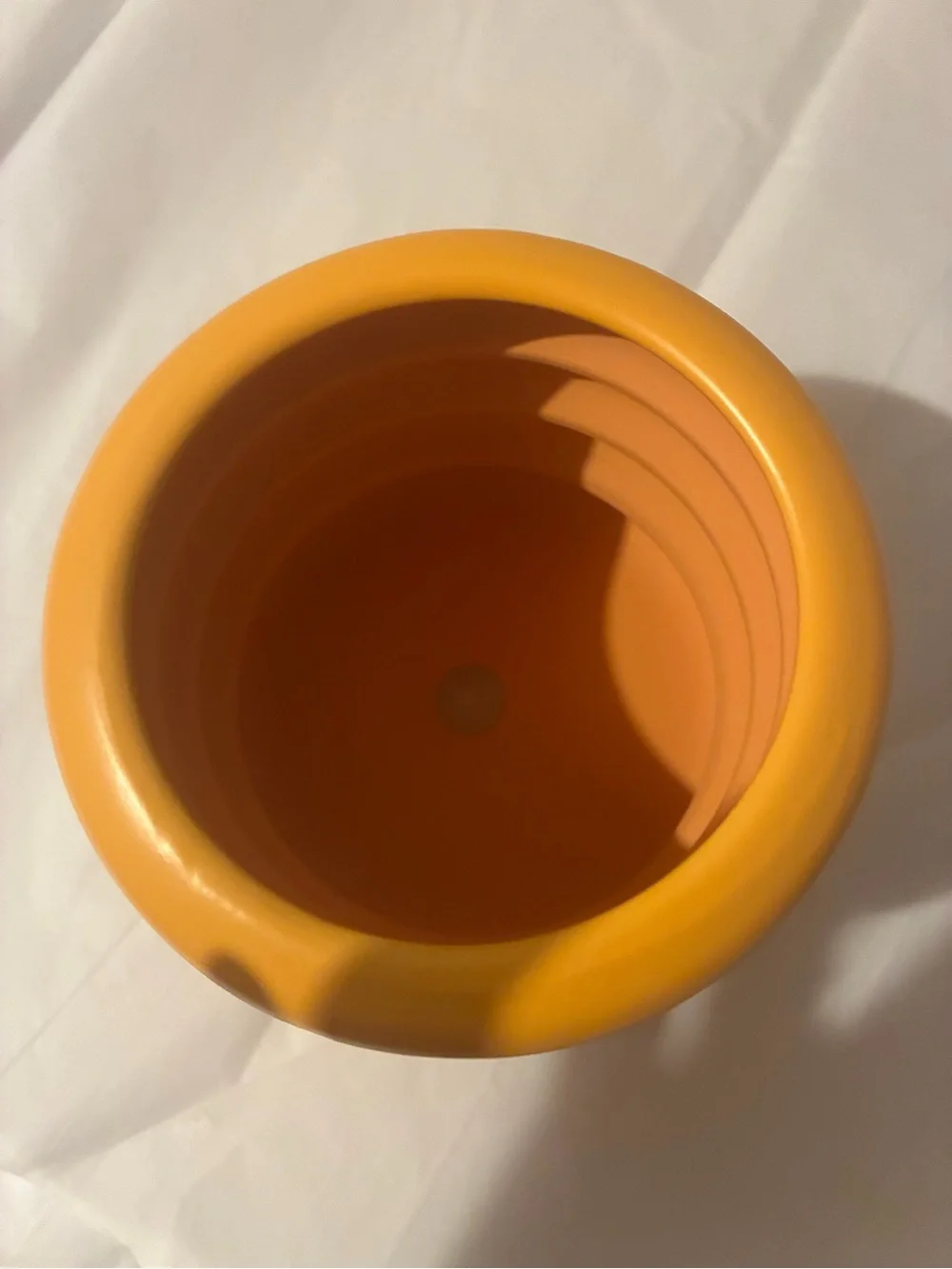 Small Bubble Ribbed Planter- Warm Orange